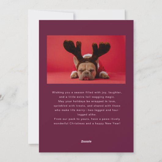 Winter Hund Cranberry Weihnachten (Rückseite)