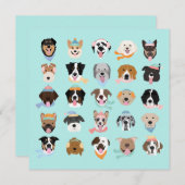 Winter Hund Gesichter Feiertagskarte (Vorne/Hinten)