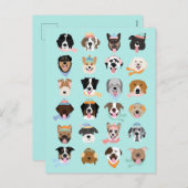 Winter Hund Gesichter Feiertagspostkarte (Vorne/Hinten)