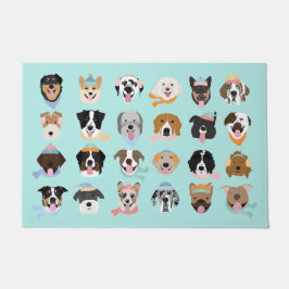 Winter Hund Gesichter Fußmatte