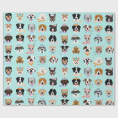 Winter Hund Gesichter Geschenkpapier (Flach)