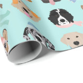 Winter Hund Gesichter Geschenkpapier (Rolleneckpunkt)