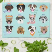 Winter Hund Gesichter Geschirrtuch (Gefaltet)