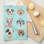 Winter Hund Gesichter Geschirrtuch (Viertel Falte)