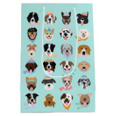 Winter Hund Gesichter Mittlere Geschenktüte (Rückseite)