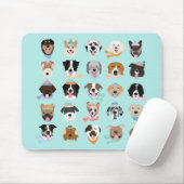 Winter Hund Gesichter Mousepad (Mit Mouse)