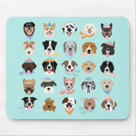 Winter Hund Gesichter Mousepad