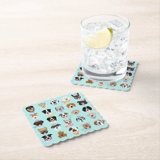 Winter Hund Gesichter Untersetzer (Vor Ort)