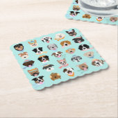 Winter Hund Gesichter Untersetzer (angewinkelt)
