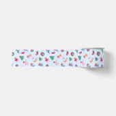 Winter Hunde Ice Skaten Pattern Soft Blue Ripsband (Vorderseite)