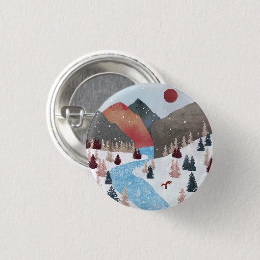 Winter Hunting Fox Button (Vorne & Hinten)
