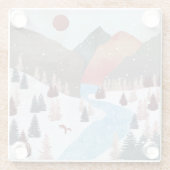 Winter Hunting Fox Glasuntersetzer (Rückseite)