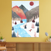 Winter Hunting Fox Leinwanddruck (Insitu (Wohnzimmer))