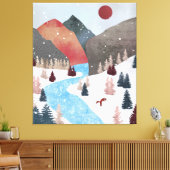 Winter Hunting Fox Leinwanddruck (Insitu (Wohnzimmer))