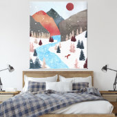 Winter Hunting Fox Leinwanddruck (Insitu (Schlafzimmer))