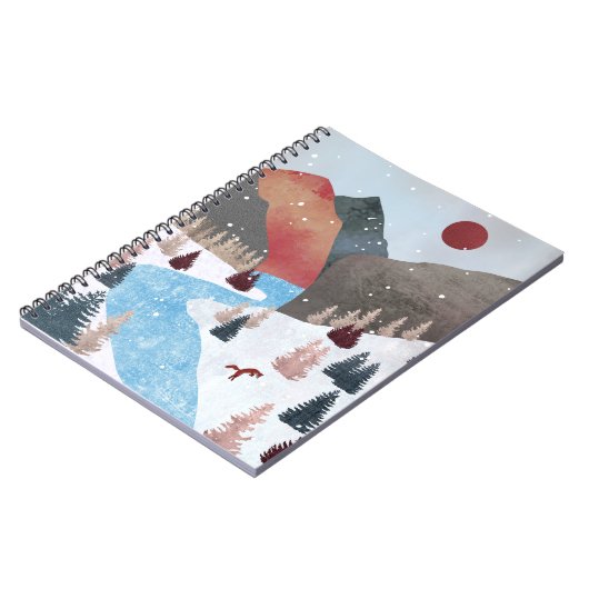 Winter Hunting Fox Notizblock (Linke Seite)