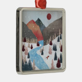 Winter Hunting Fox Ornament Aus Metall (Rechts)