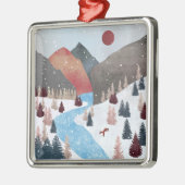 Winter Hunting Fox Ornament Aus Metall (Links)