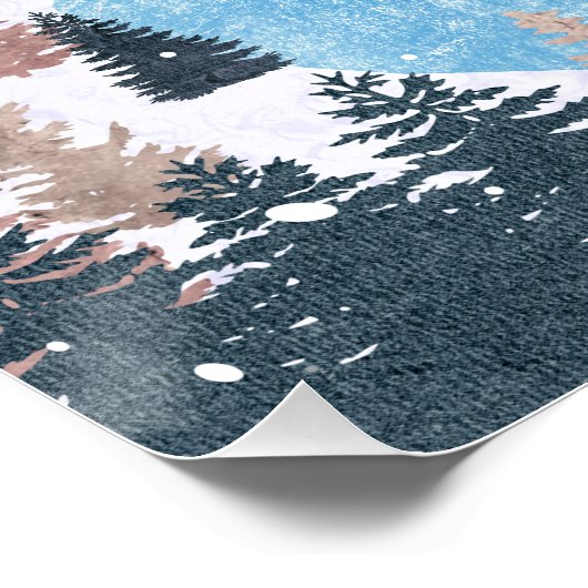 Winter Hunting Fox Poster (Ecke)