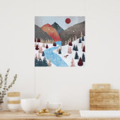 Winter Hunting Fox Poster (Küche)