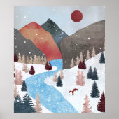 Winter Hunting Fox Poster (Vorne)