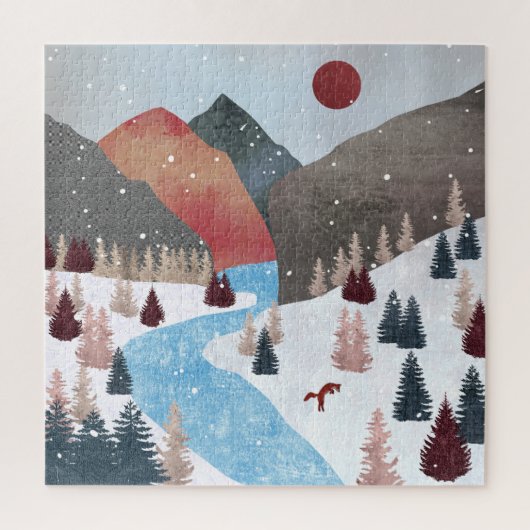 Winter Hunting Fox Puzzle (Vertikal)