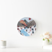 Winter Hunting Fox Runde Wanduhr (Zuhause)