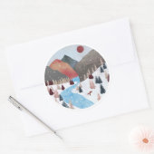 Winter Hunting Fox Runder Aufkleber (Umschlag)