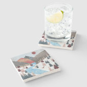 Winter Hunting Fox Steinuntersetzer (Seitenansicht)