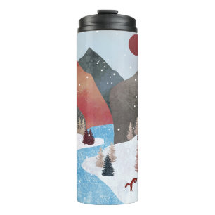 Winter Hunting Fox Thermosbecher