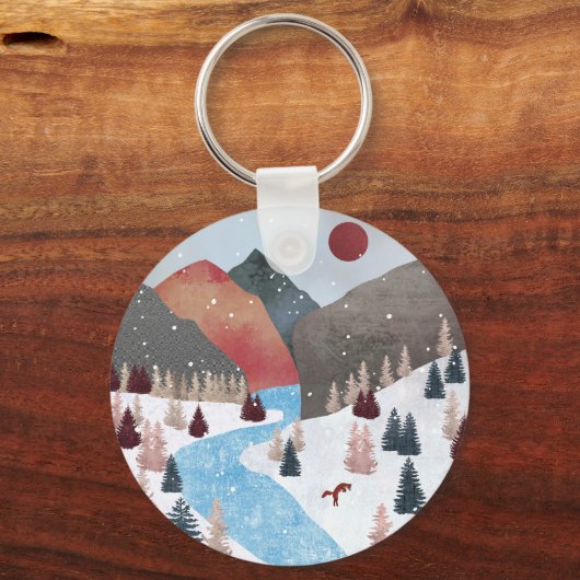 Winter Hunting Fox Trucker Hat Schlüsselanhänger (Rückseite)