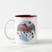 Winter Hunting Fox Zweifarbige Tasse (Links)