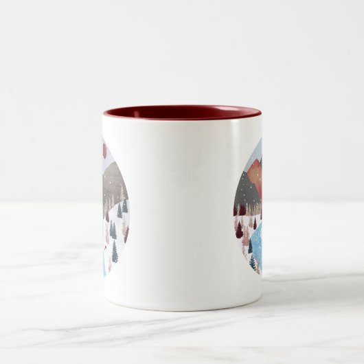 Winter Hunting Fox Zweifarbige Tasse (Mittel)