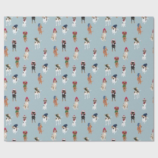 Winter-HutCoonhounds Geschenkpapier (Flach)