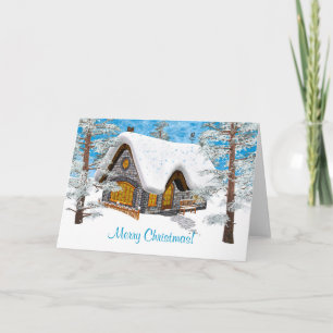 Winter-Hütte Feiertagskarte