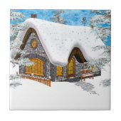 Winter-Hütte Fliese (Vorderseite)