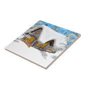 Winter-Hütte Fliese (Seite)