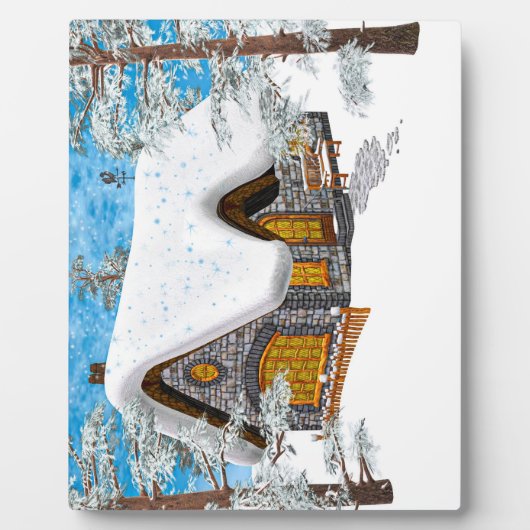 Winter-Hütte Fotoplatte (Vorderseite)