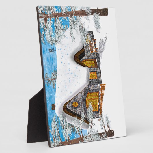 Winter-Hütte Fotoplatte (Seite)