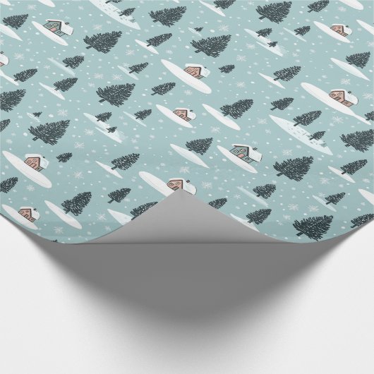 Winter-Hütte Geschenkpapier (Ecke)
