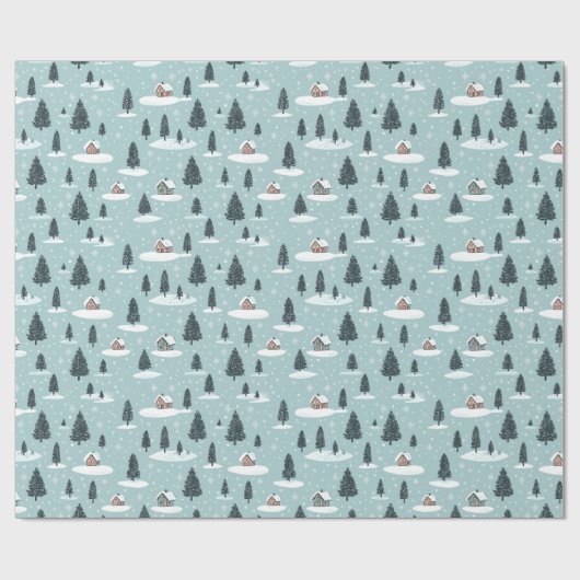Winter-Hütte Geschenkpapier (Flach)