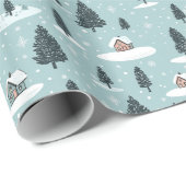 Winter-Hütte Geschenkpapier (Rolleneckpunkt)
