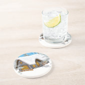 Winter-Hütte Getränkeuntersetzer (Seite)