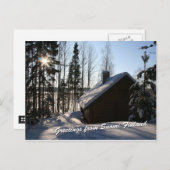 Winter-Hütte in Finnland Postkarte (Vorne/Hinten)