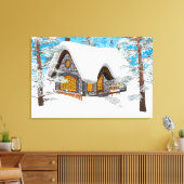 Winter-Hütte Leinwanddruck (Insitu (Wohnzimmer))