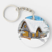 Winter-Hütte Schlüsselanhänger (Vorderseite)