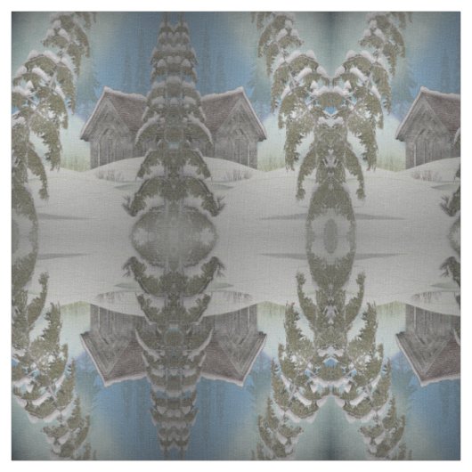 Winter-Hütte Stoff (Muster)