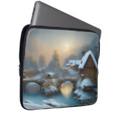 Winter-Hütte-Szene Laptop-Sieb Laptopschutzhülle (Vorne Rechts)