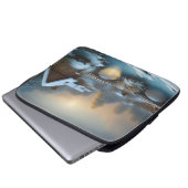 Winter-Hütte-Szene Laptop-Sieb Laptopschutzhülle (Vorne Knopf)