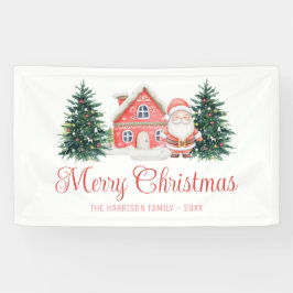 Winter Hütte Weihnachtsbaumen Santa Banner